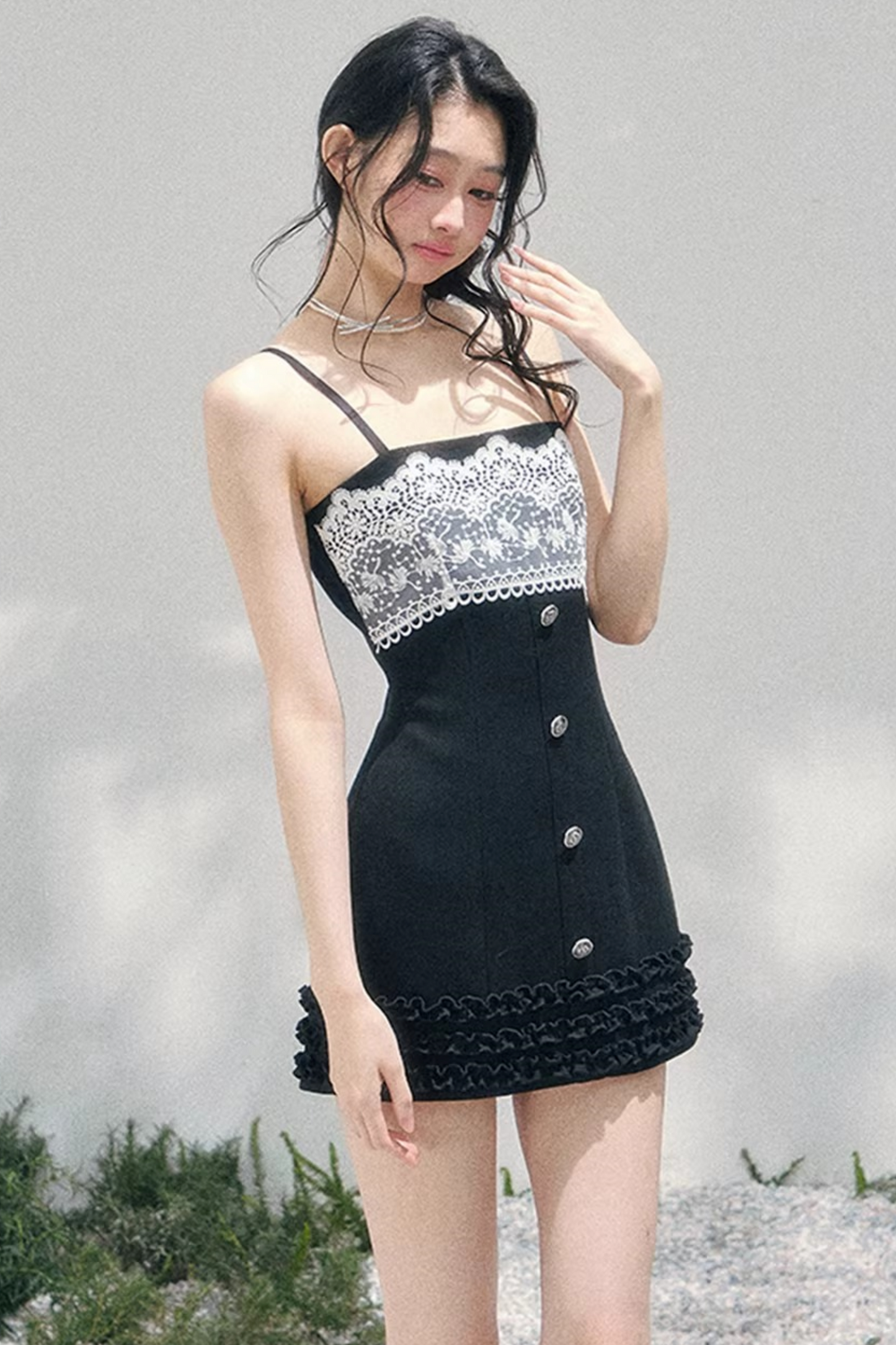 Night's Monologue Lace Dress