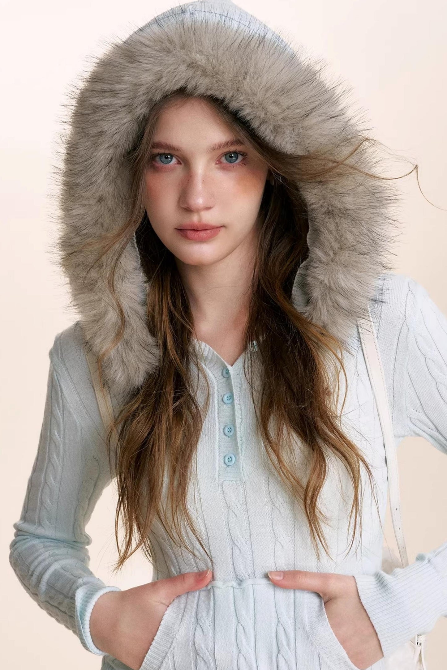 Plush Winter Fur Collar Sweater