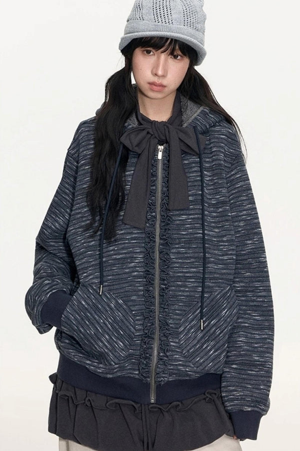 Fungus Edge Lambswool Hooded Cardigan