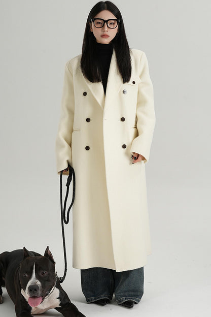 SRYSAME high-quality temperament woolen jacket long wool coat double-faced tweed jacket autumn and winter women's wear