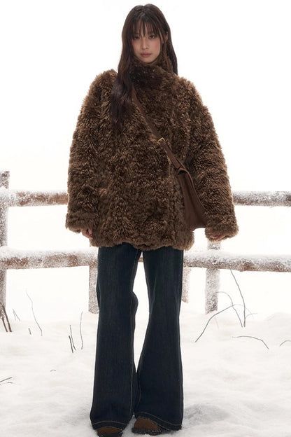 Reversible Leather Fur Coat