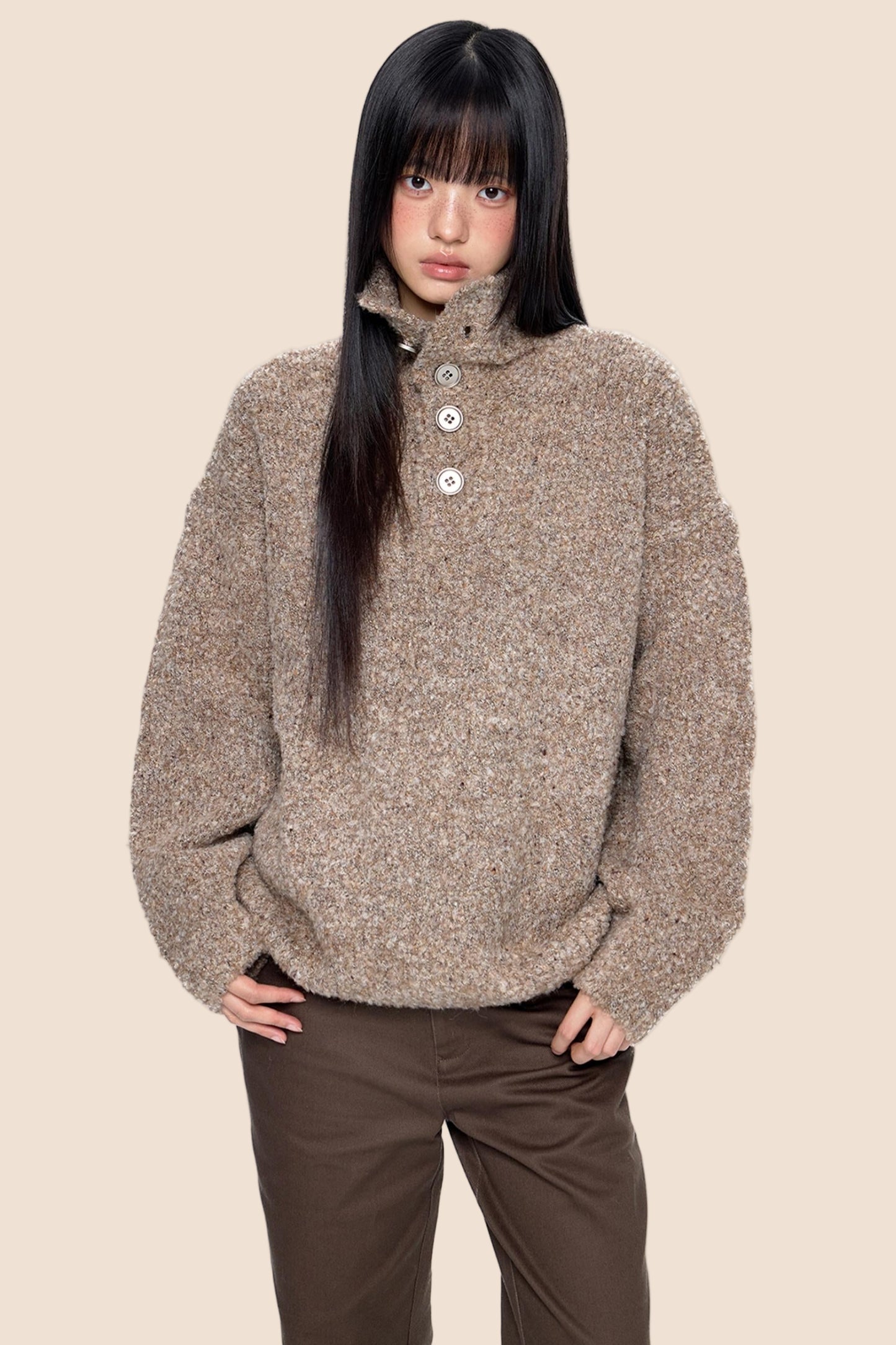 Stand-Up Vintage Sweater Jacket