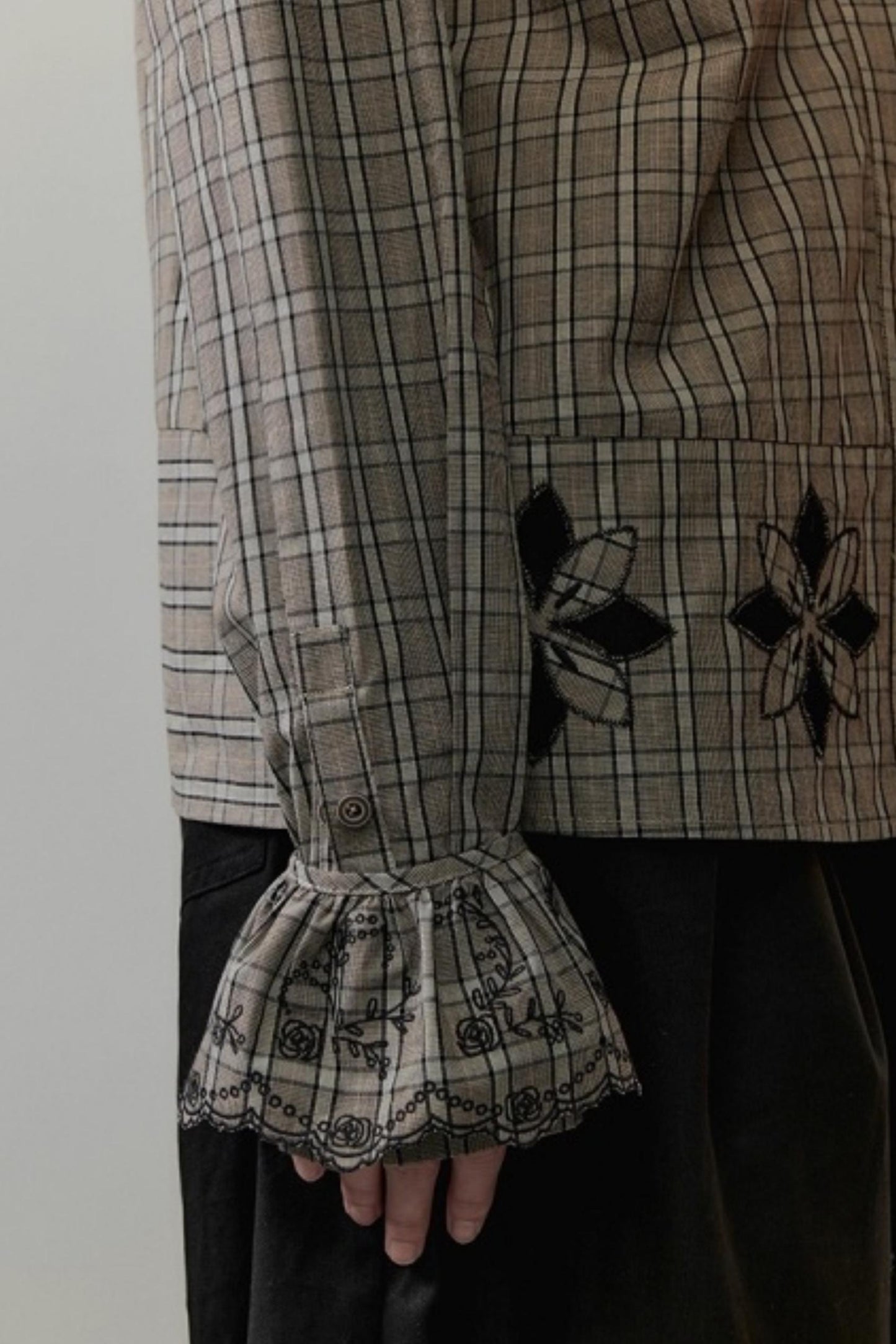 Lace Floral Embroidery Shirt Set-Up