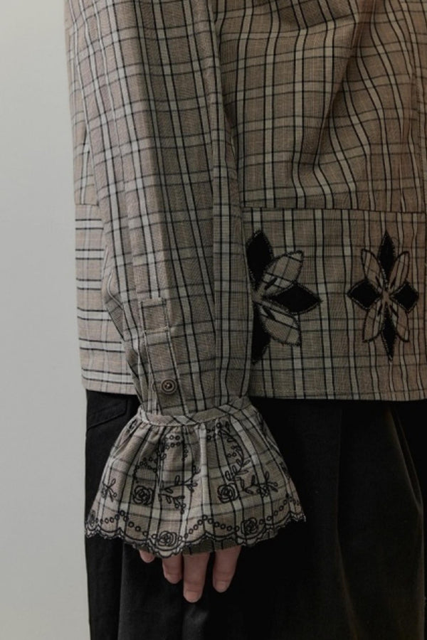 Lace Floral Embroidery Shirt Set-Up