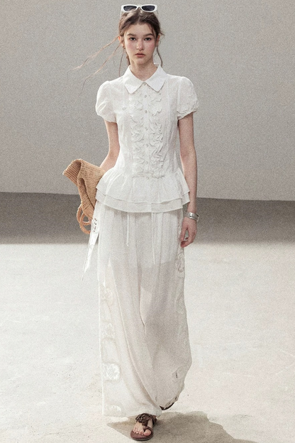Pure White Ruffled Blouse