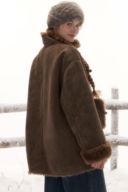 Reversible Suede Stand Collar Jacket