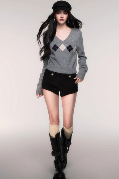 Collegiate Knit V-Neck Cardigan