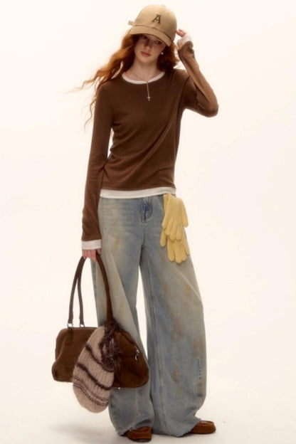 Vintage Distressed Denim Pants