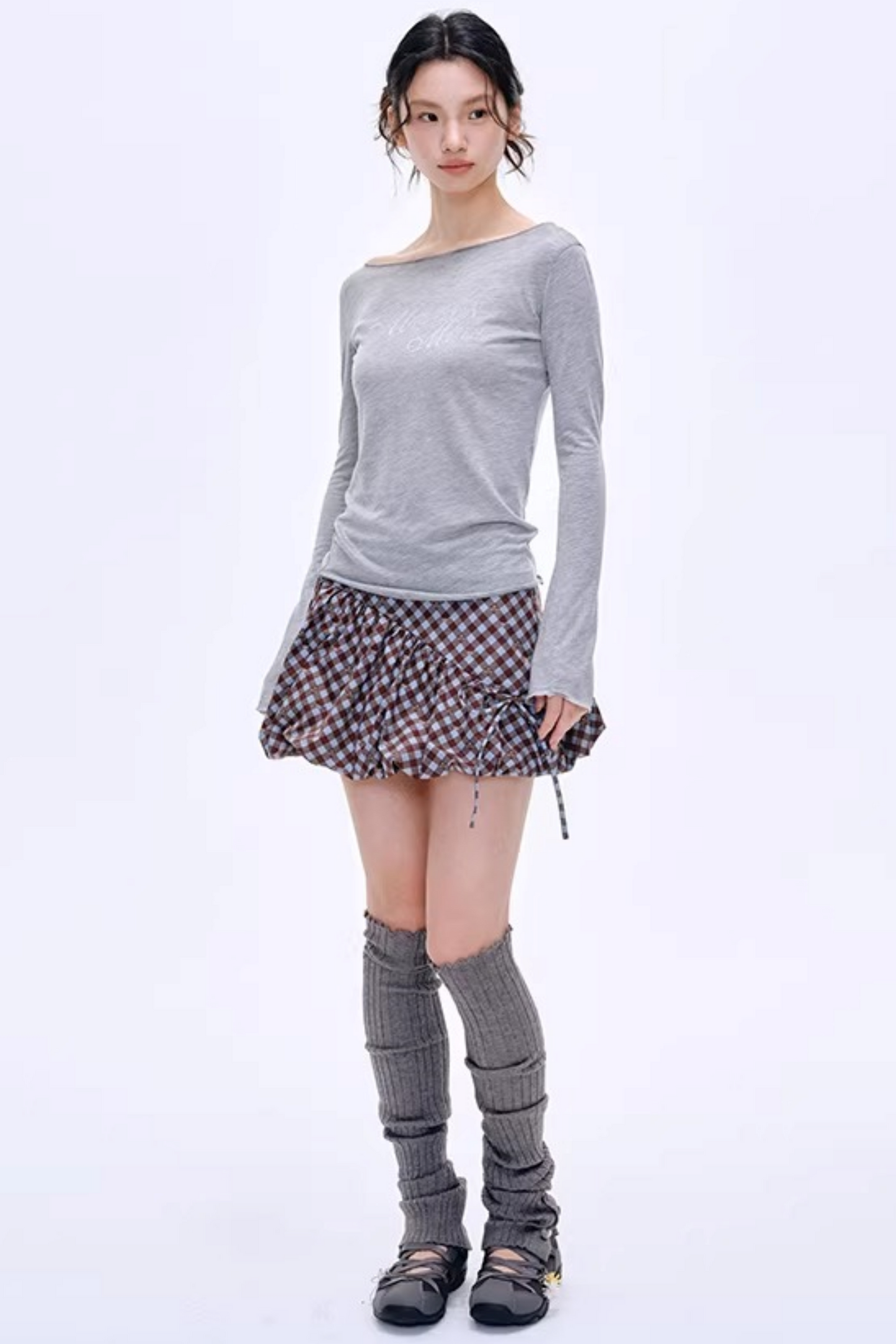 Distressed Letter Print Sweater