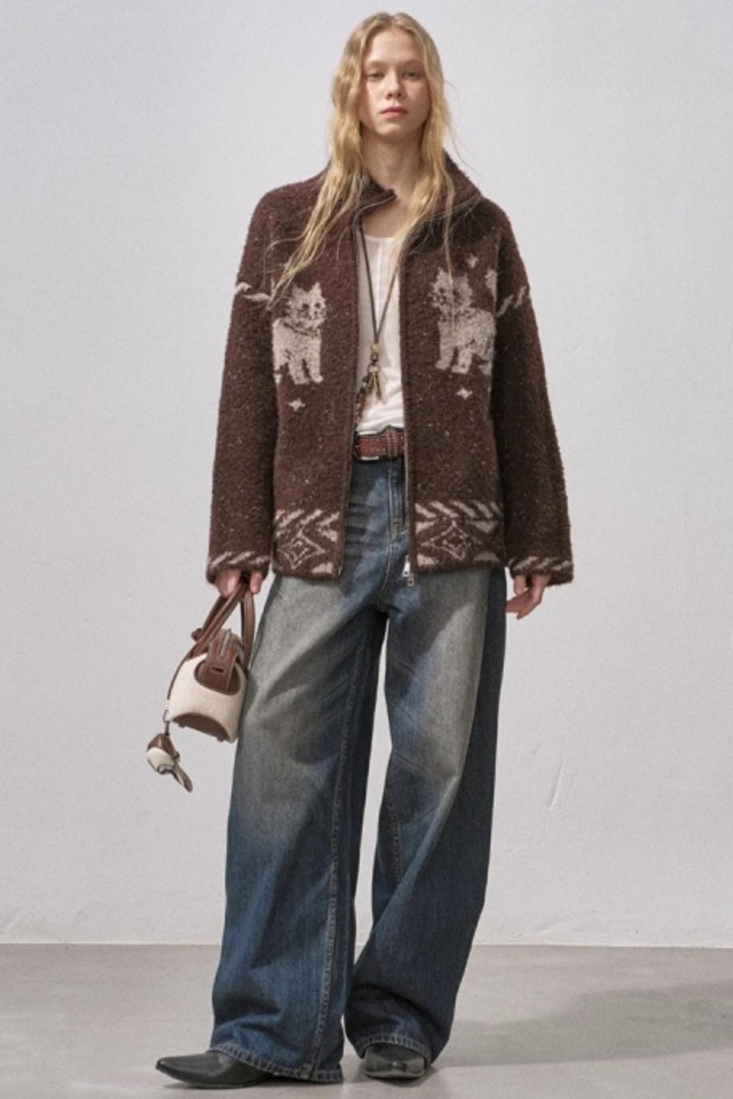 Star Kitty Jacquard Cardigan