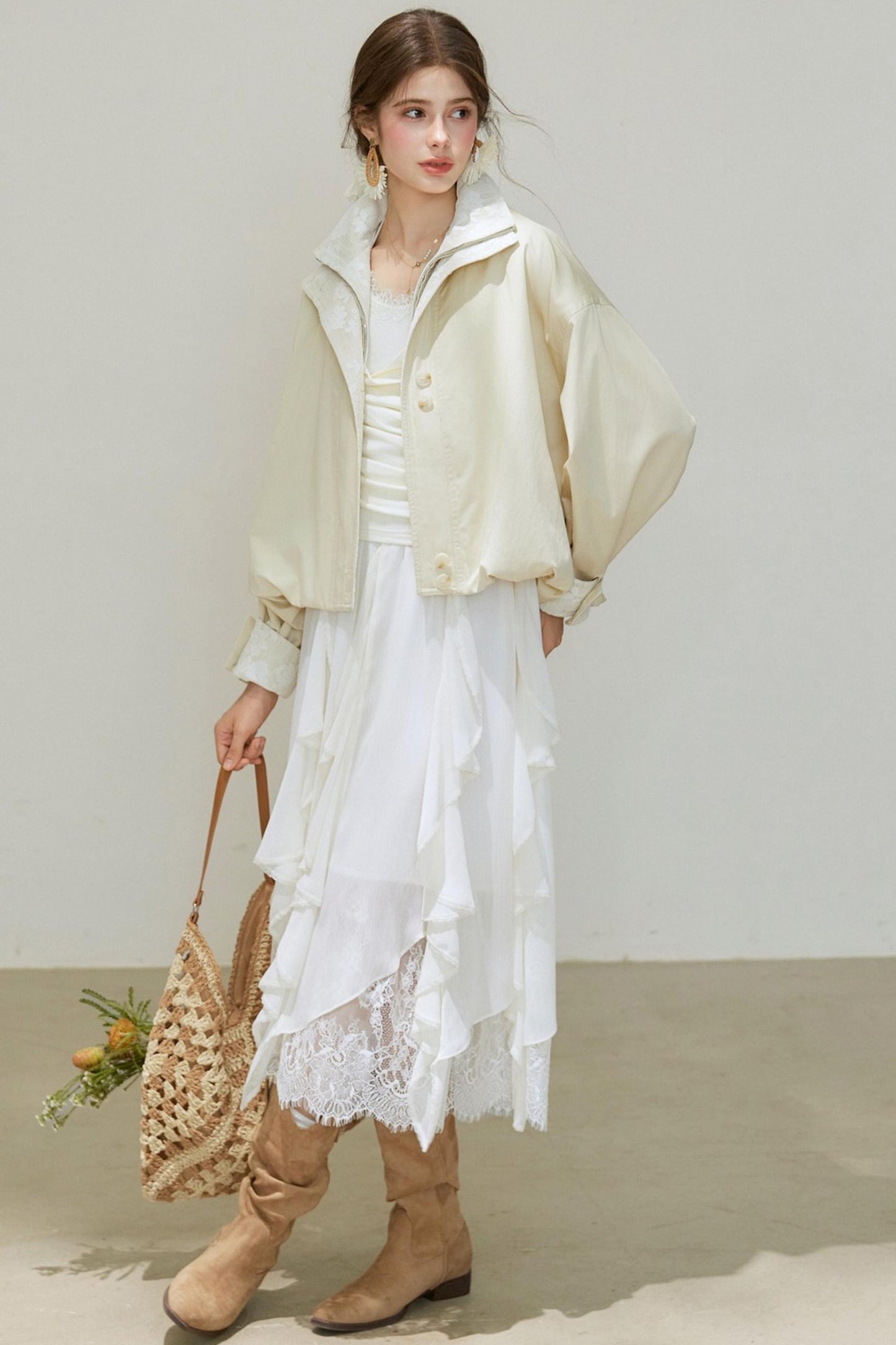 Lace Autumn Trench Coat