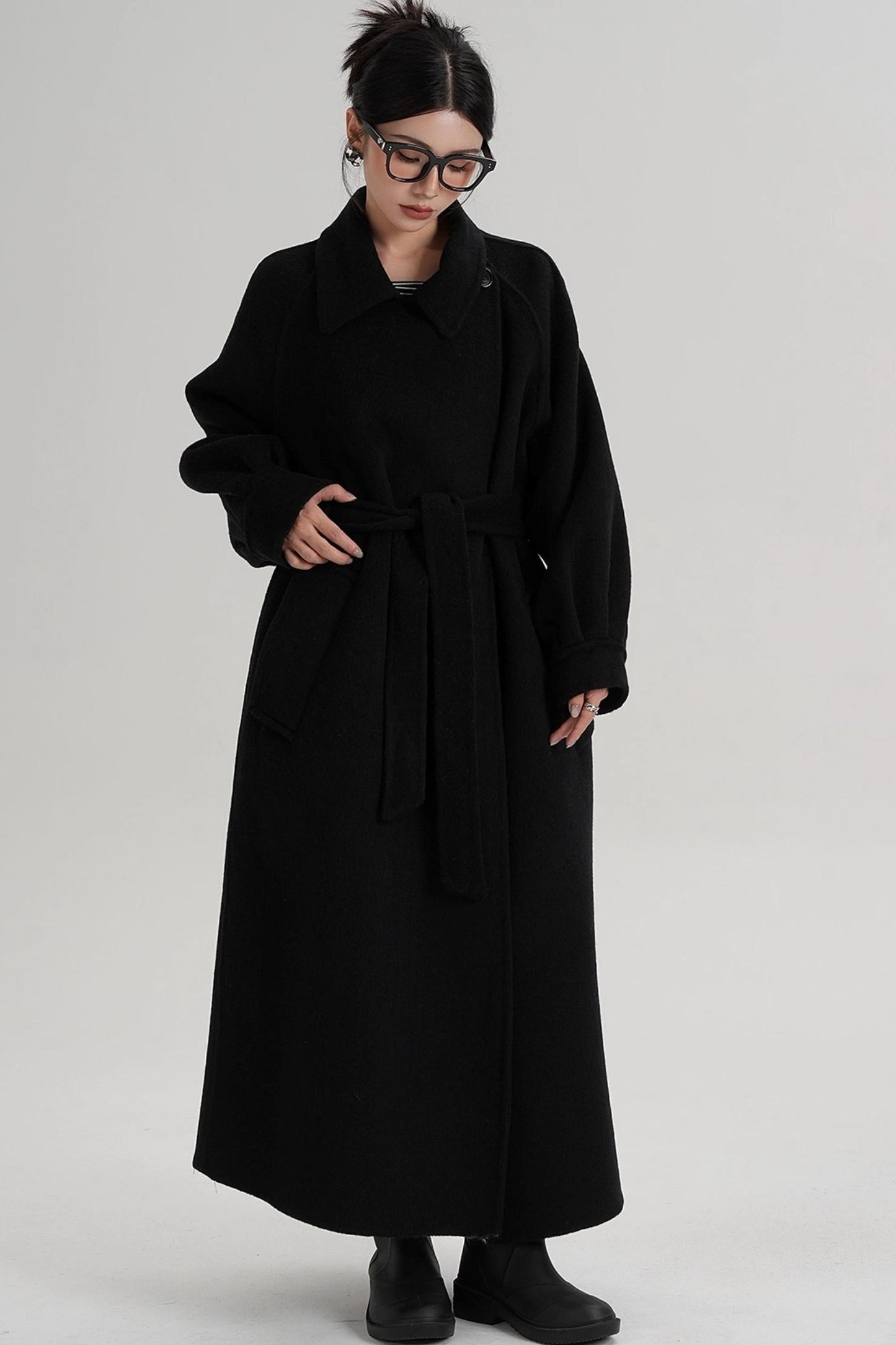 Temperament Back Slit Wool Coat