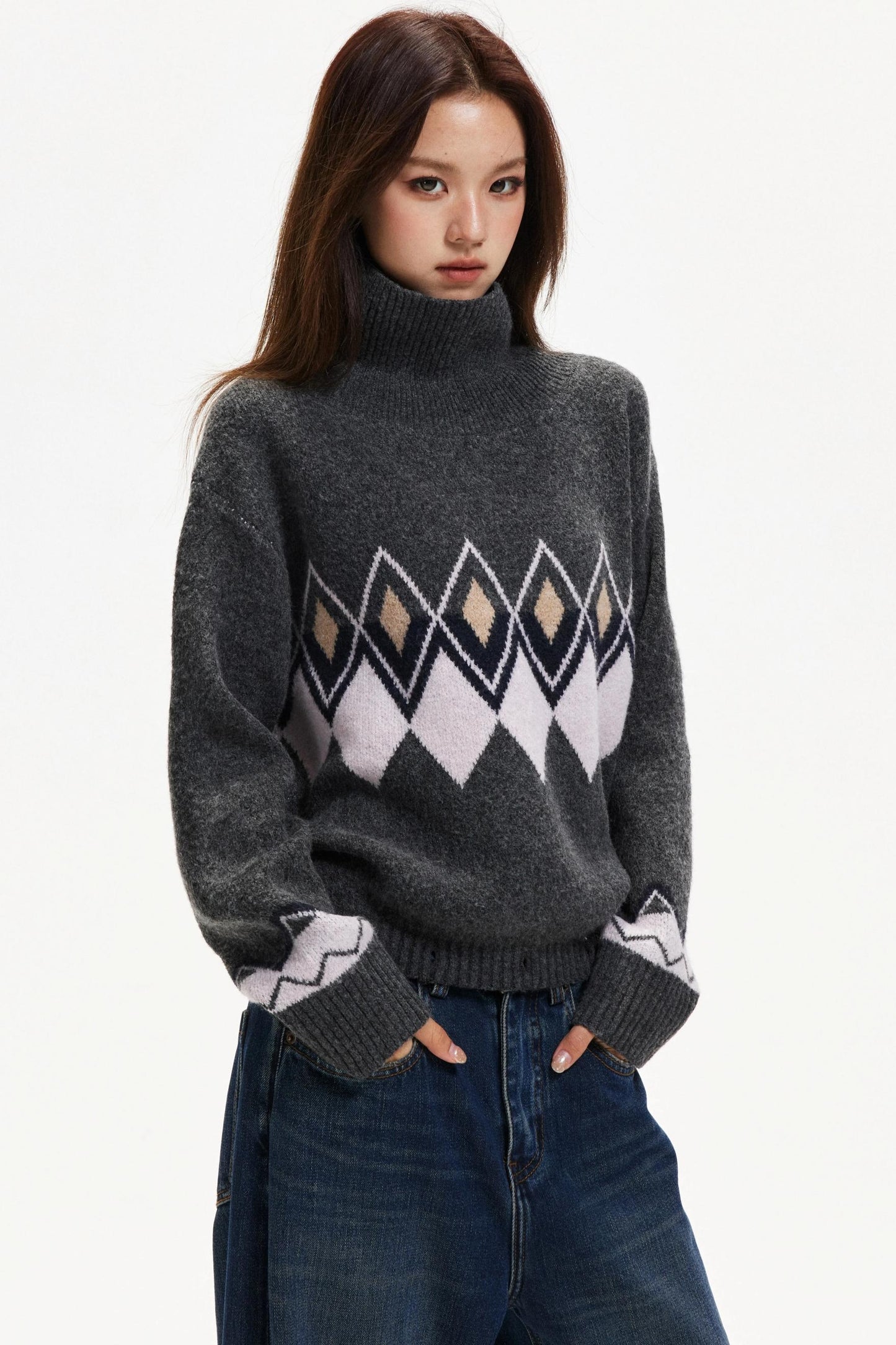 Color-Blocked Diamond Dress