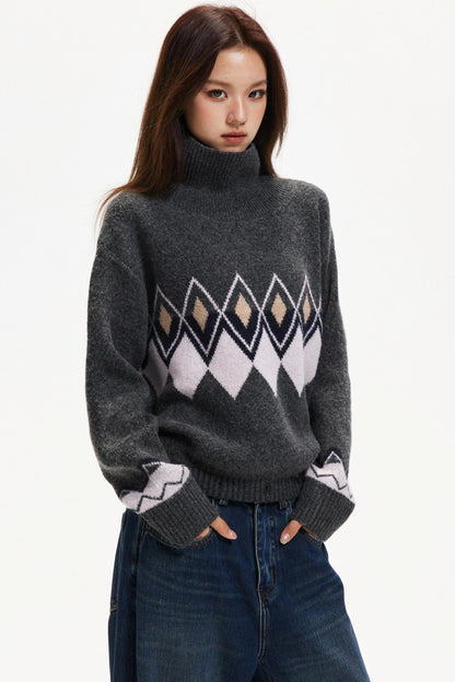 Color-Blocked Diamond Dress