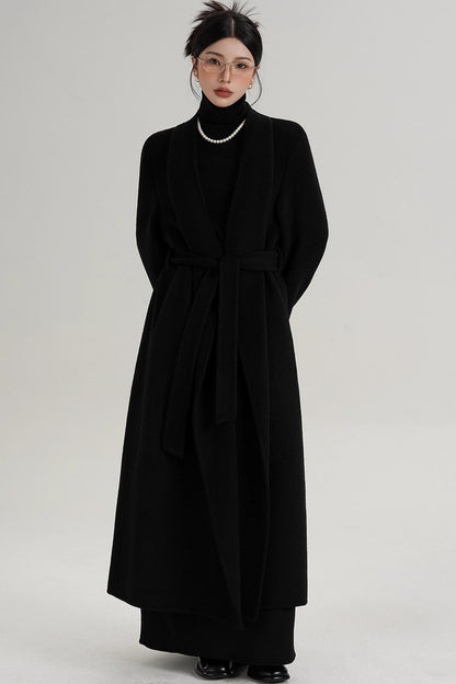 Elegant Double-Sided Long Wool Coat