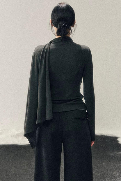 Irregular Waist-Cinching Winter Top