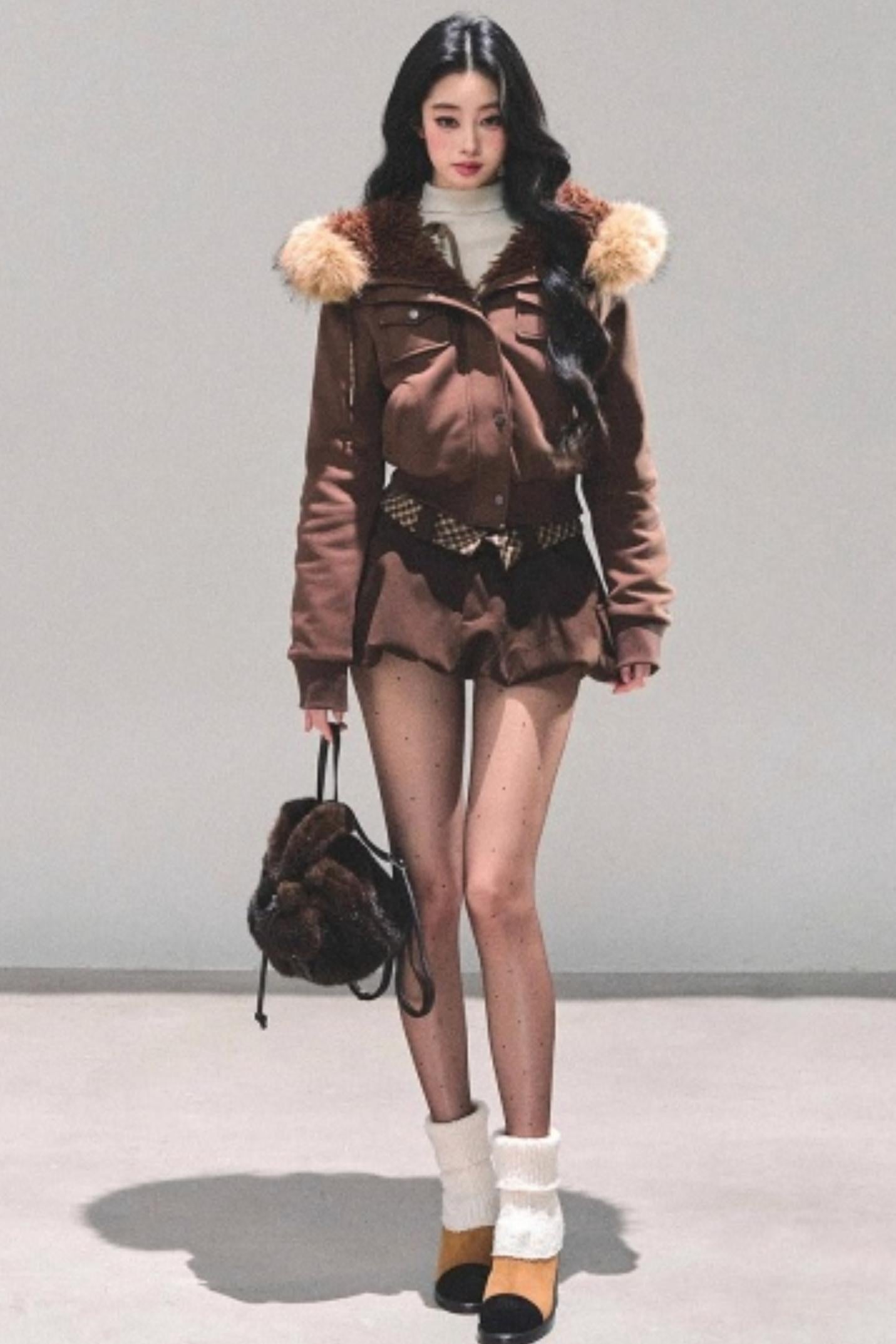 Winter Plush Hooded Coat