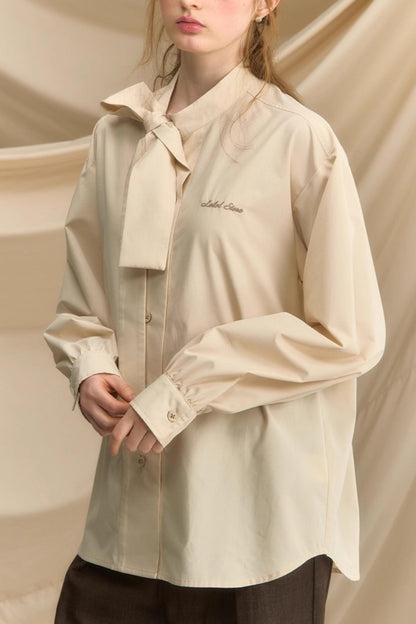 Vintage Bow Strap Striped Shirt