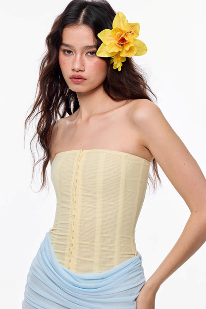 Spring Herringbone Corset Dress