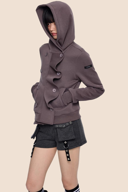 Gestreifter Dekonstruierter Kapuzenoberteil