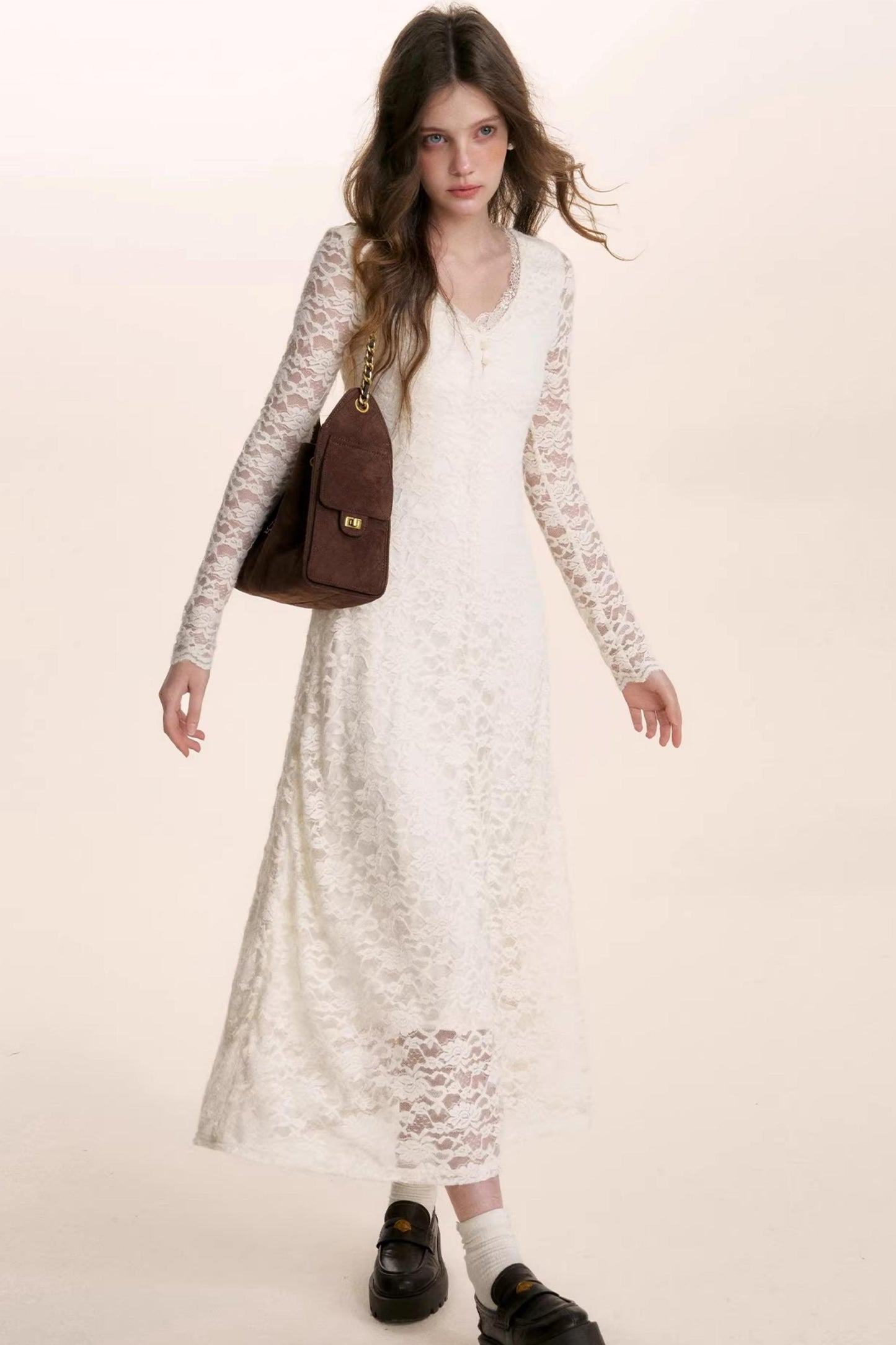 Romantic Lace Velvet Dress