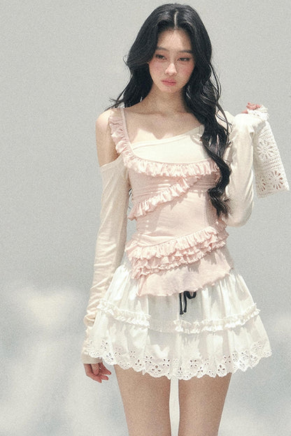 Frosty Unregelmäßiges Schulterfreies-Top