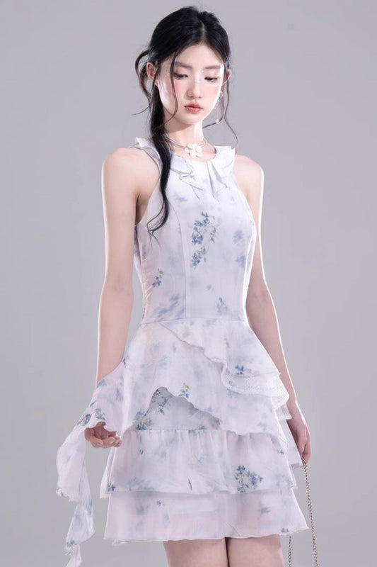 Fluid Floral Cascade Dress