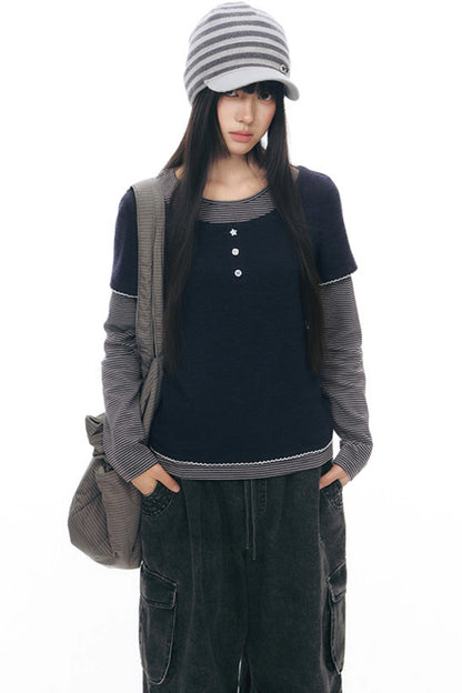 Striped Knit Baseball Cap