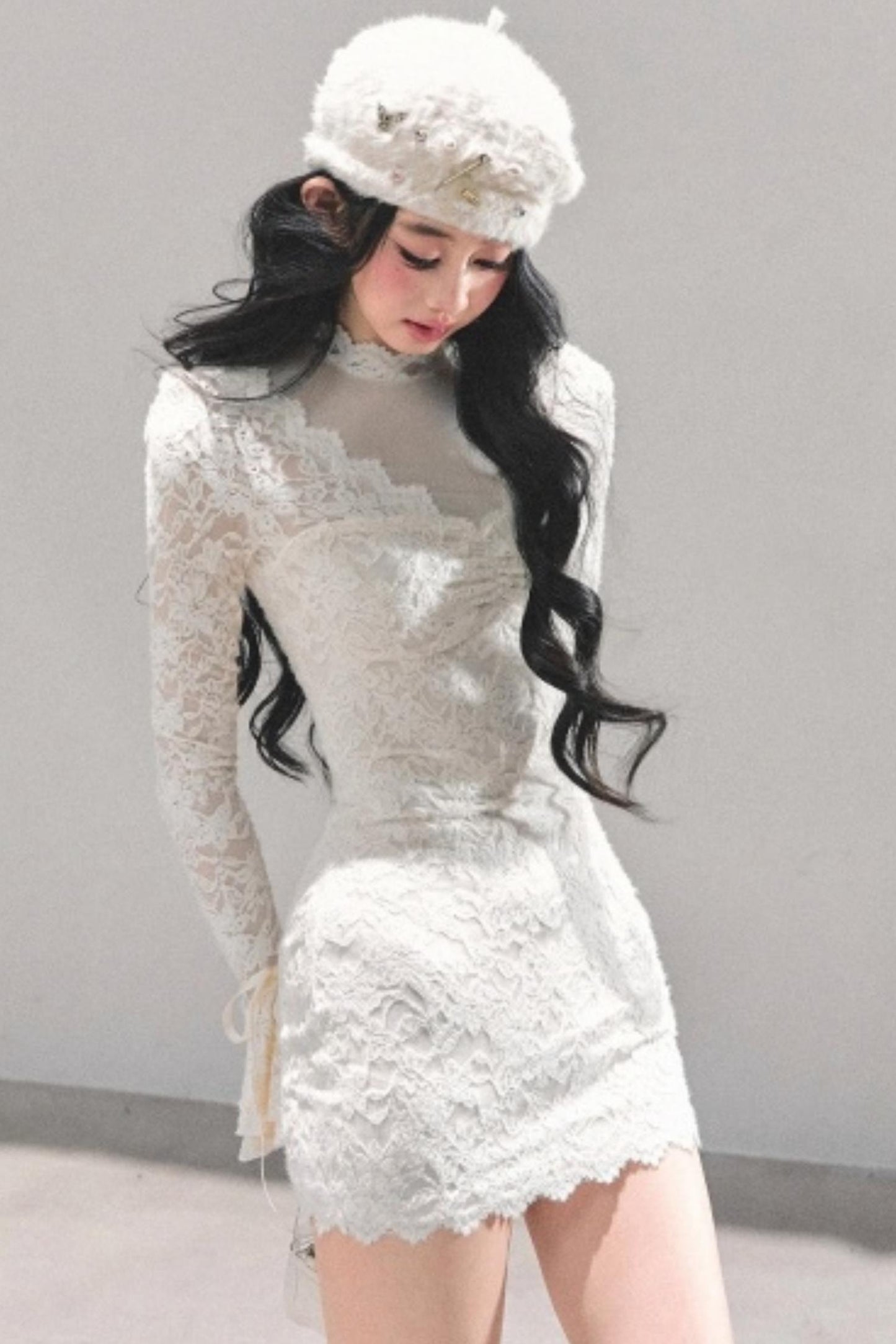 French Lace Mesh Dress