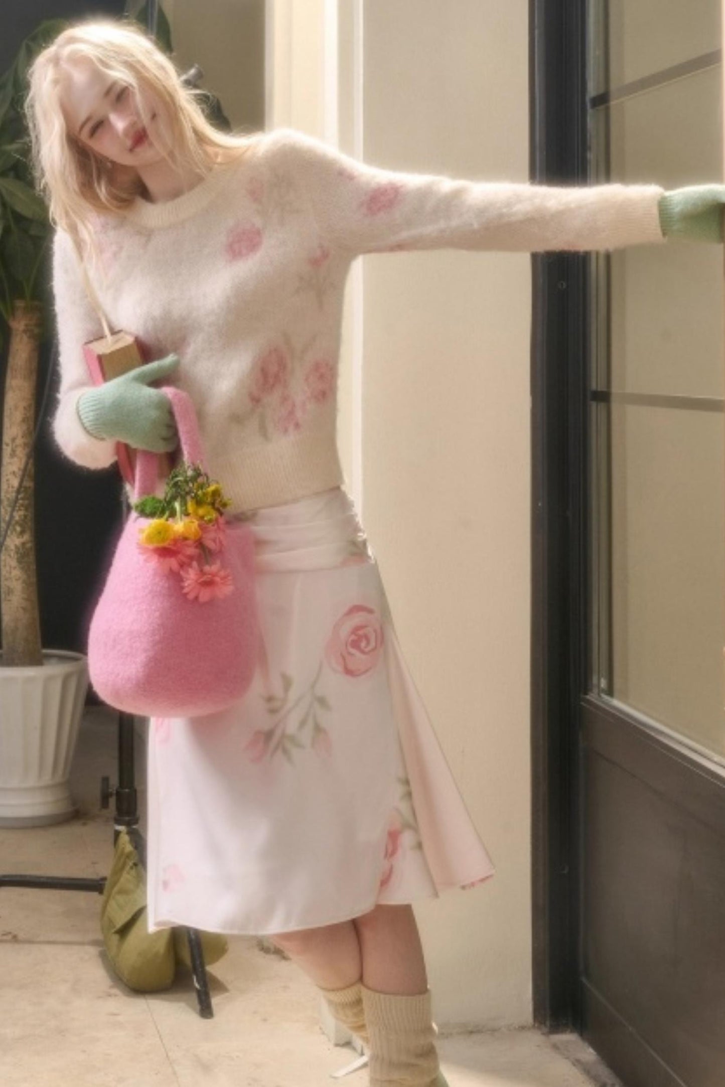 Milky Way Wool Sweater & Skirt Set-Up