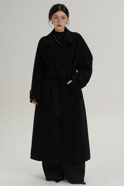 Stand-Up Wool Long Coat