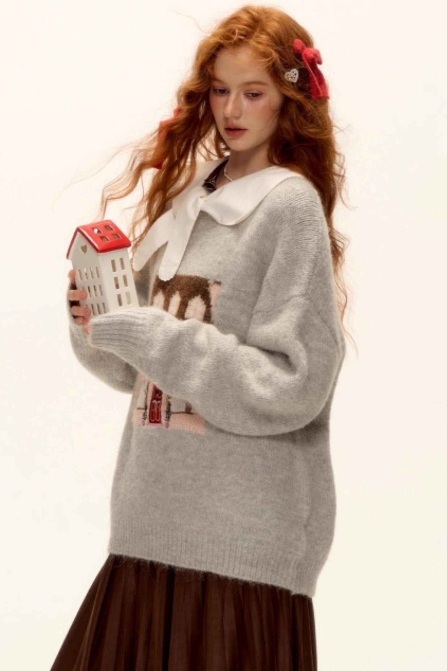 Jacquard Embroidered Wool Sweater