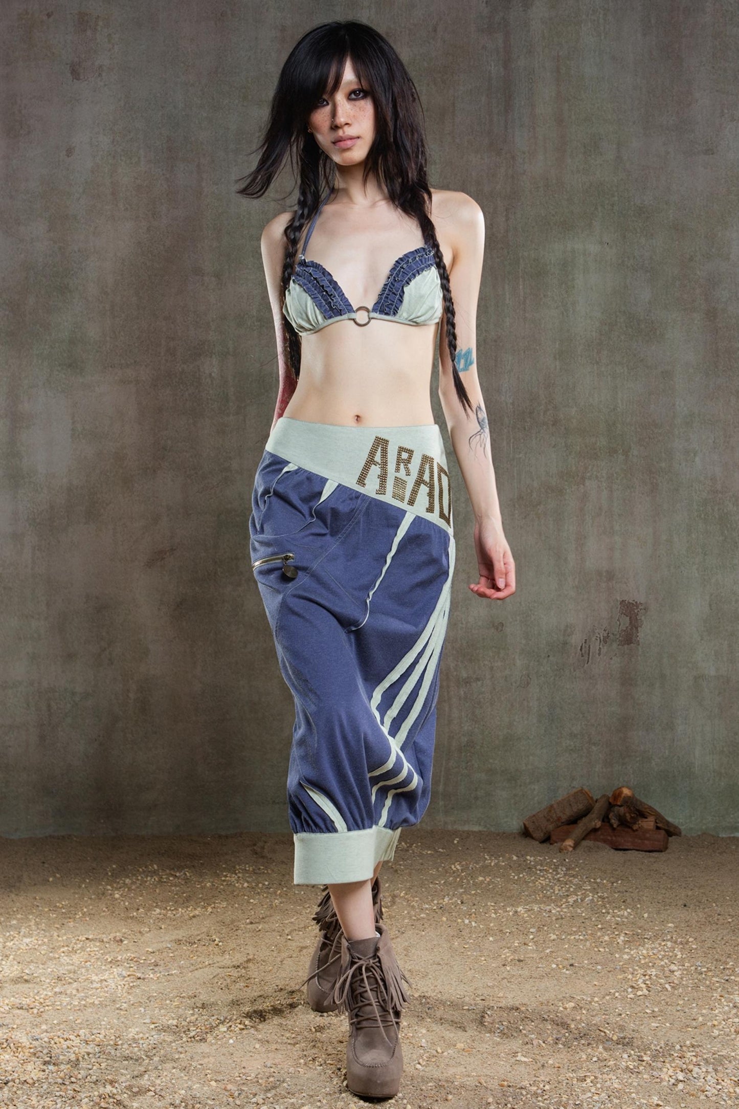 Colorful Punk Ruffle Bikini