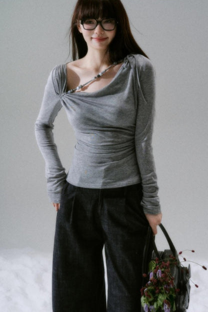 Lyocell Wool Beaded T-Shirt