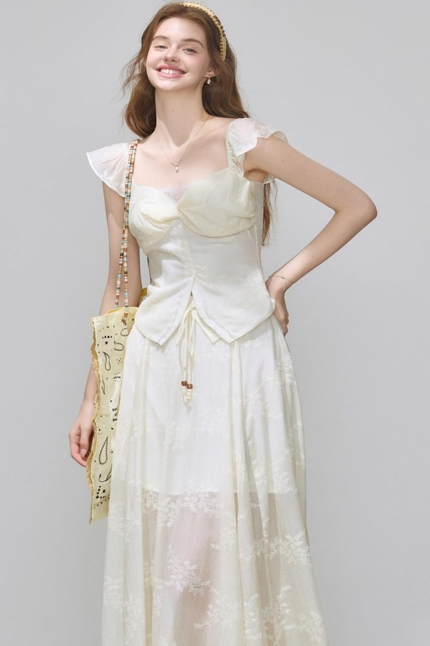 Summer V-Neck Skirt Tops Set-Up