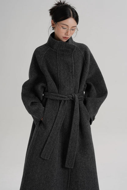 Curved Wool Coat