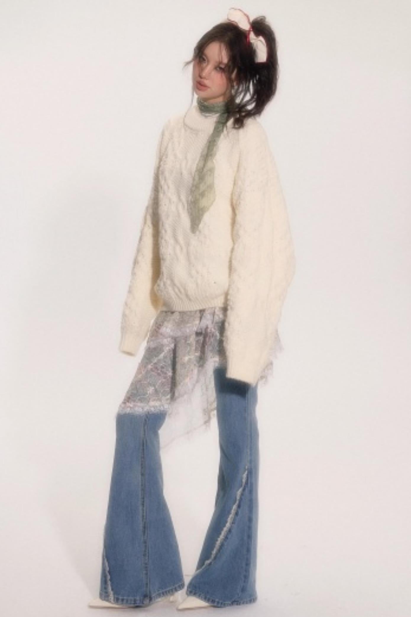 Embroidered Lace Ruffle Dress