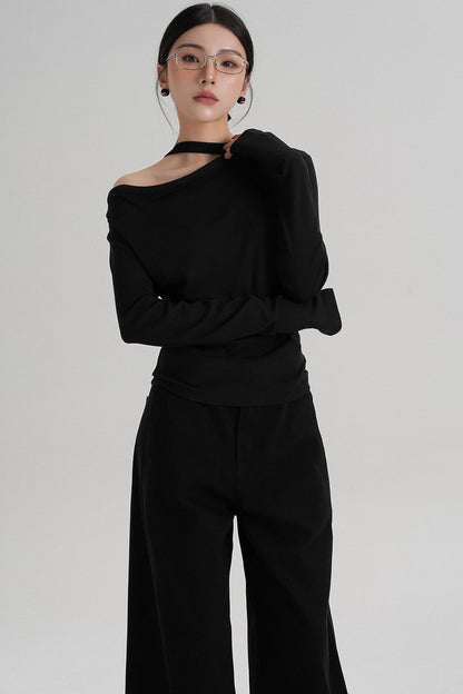 High-End Design Long-Sleeved T-Shirt Top