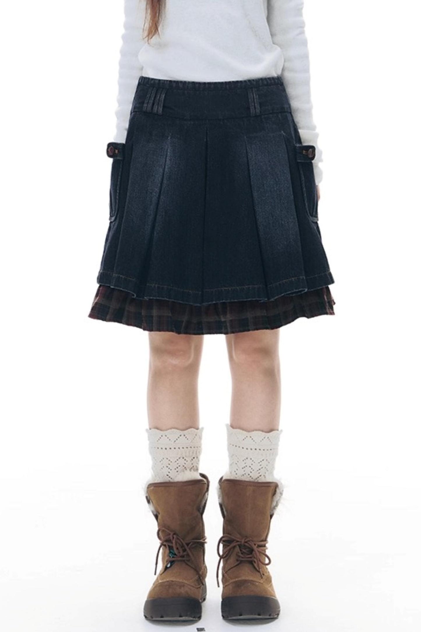 Detachable Fur Collar Denim Jacket Set-Up