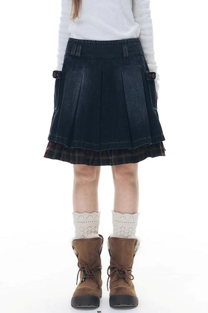 Detachable Fur Collar Denim Jacket Set-Up