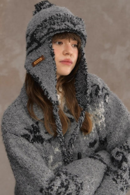 Retro Collegiate Knitted Cardigan