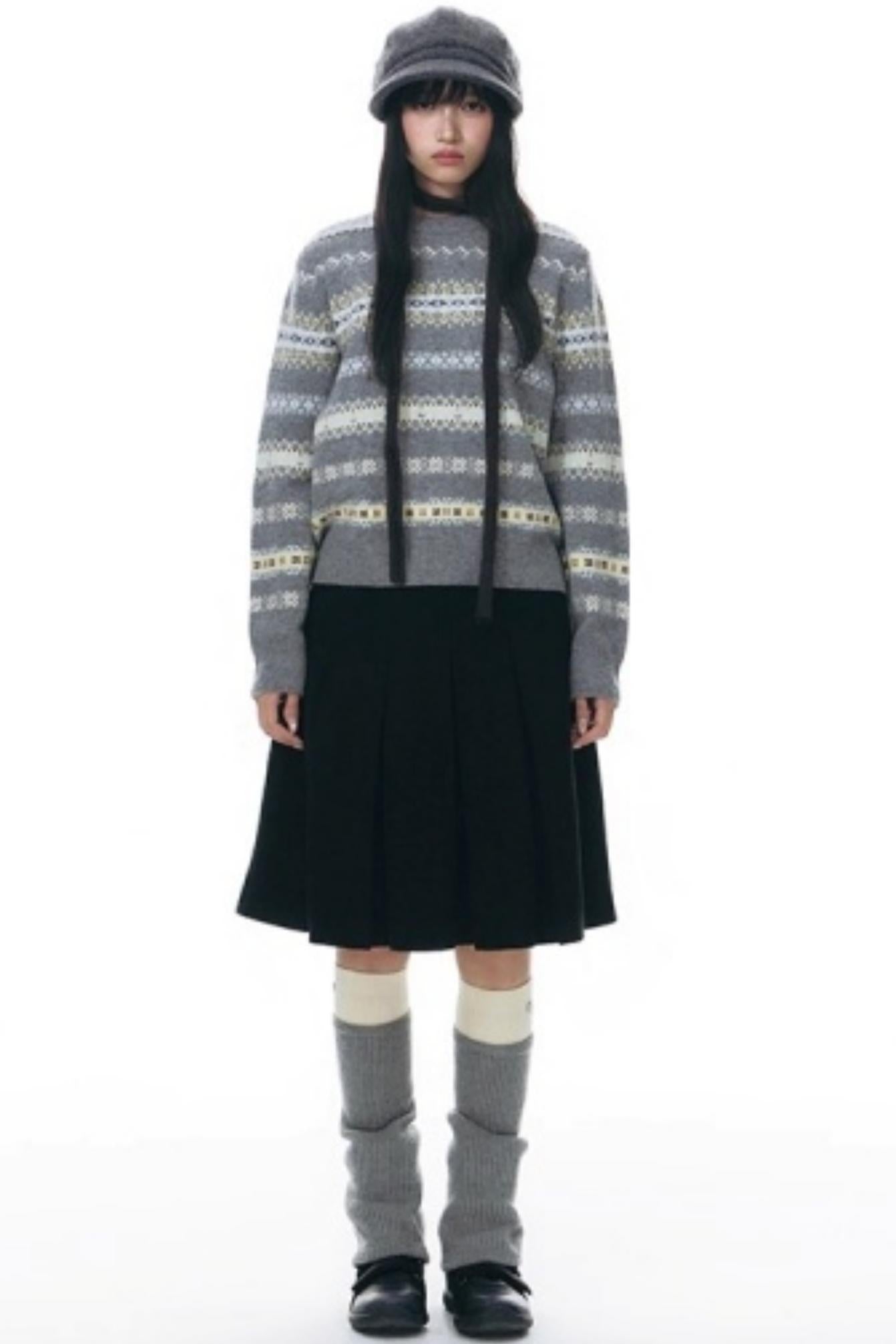 Fair Isle Jacquard Striped Sweater
