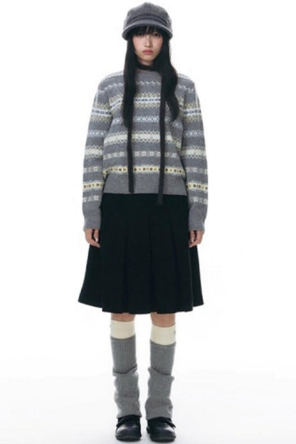 Fair Isle Jacquard Striped Sweater