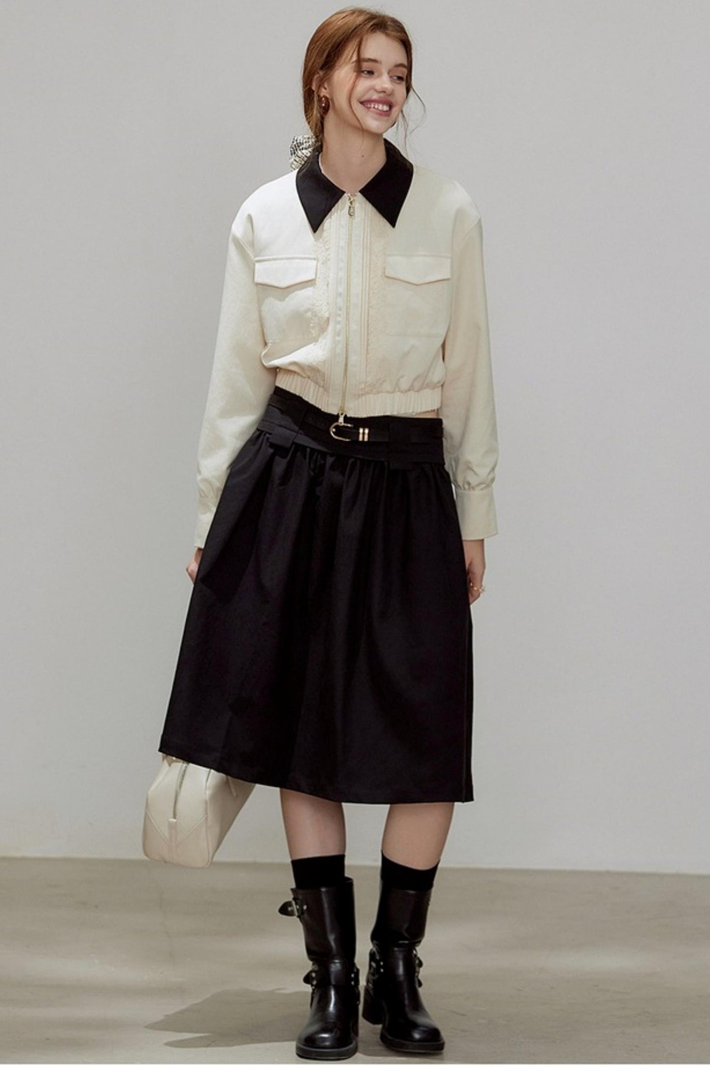 Autumn Lapel Short Coat Set-Up