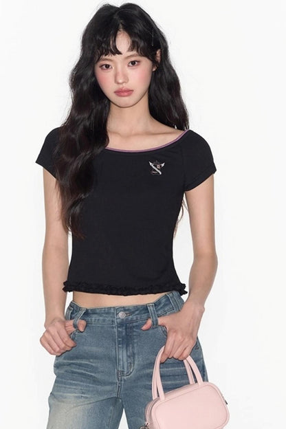 Nap Embroidery Short Sleeve T-Shirt