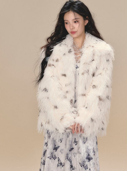 wool top long fur jacket