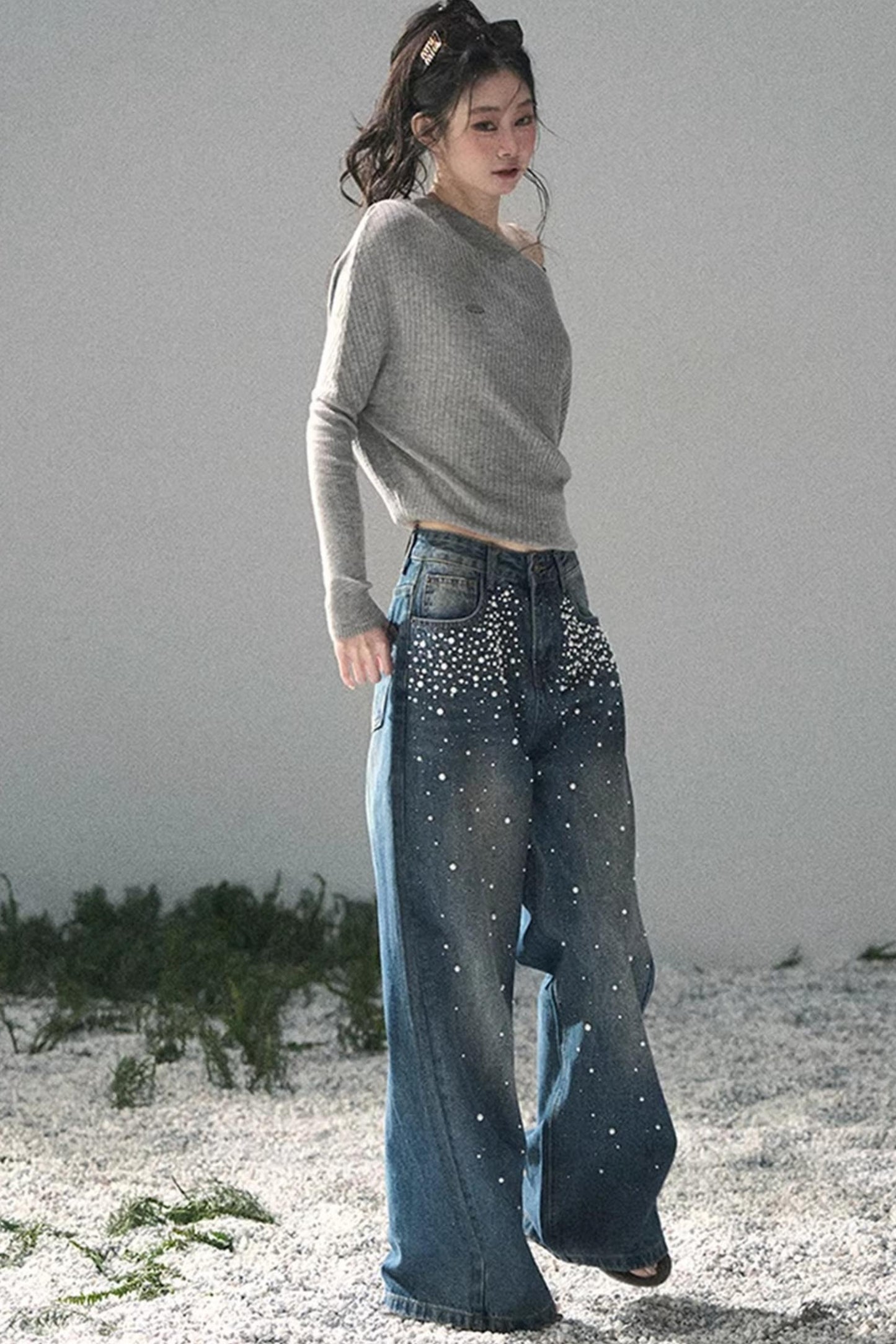 The Ashes Schulterfreies Strick-Oberteil