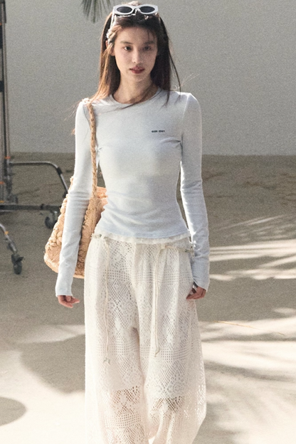 Hollow Crochet Lace Pants