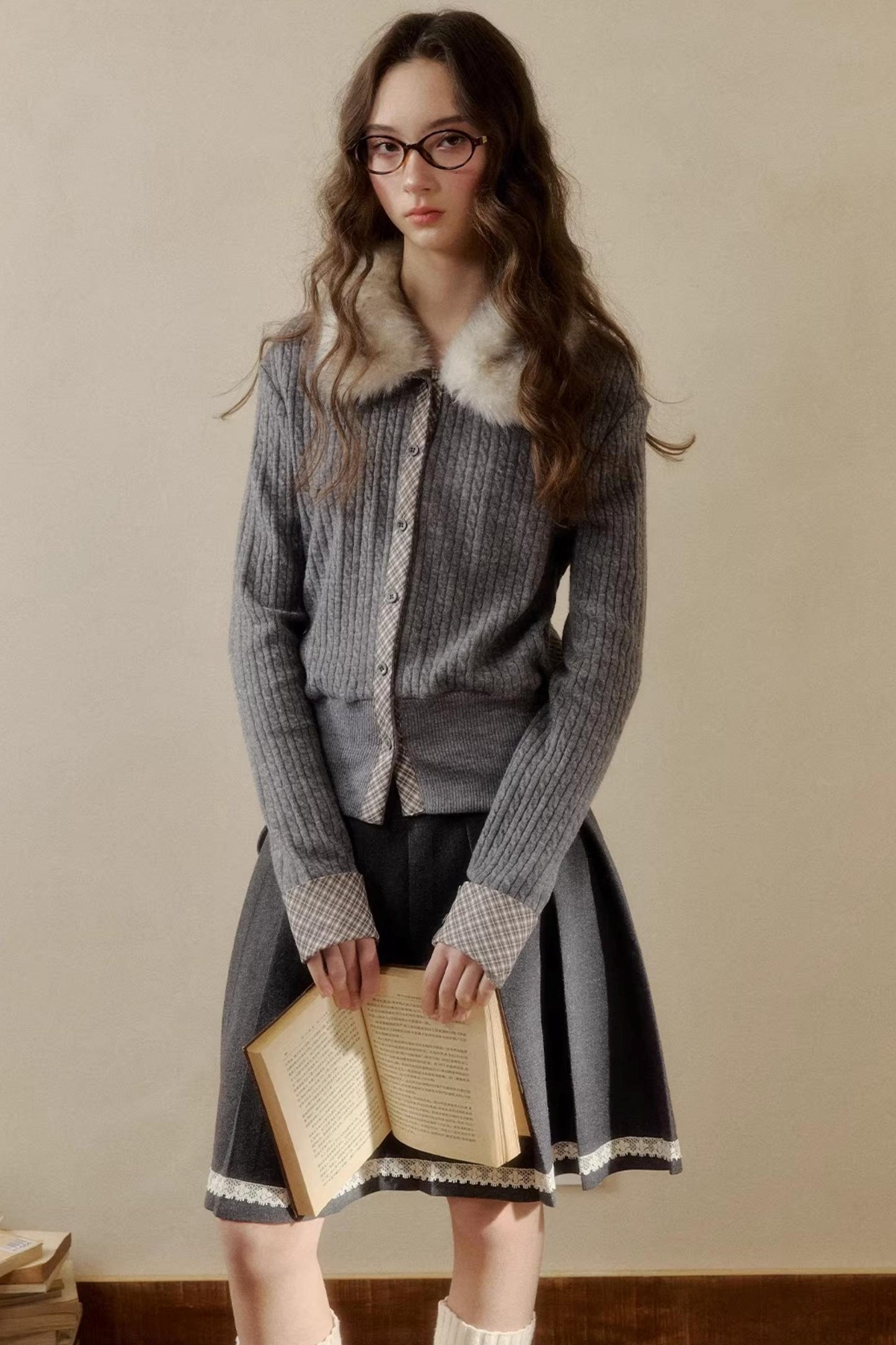 Rétro Reindeer À carreaux Pull