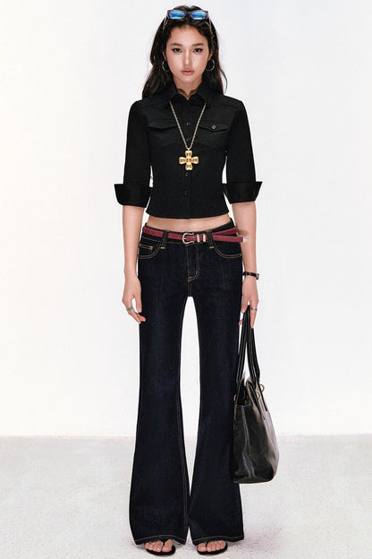 Retro Cow Slim Flare Jeans